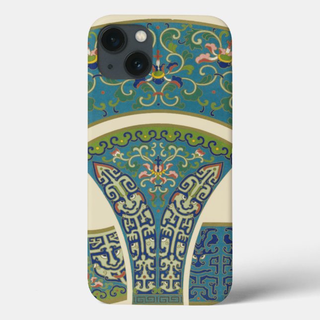 Coques Case-Mate iPhone Designs orientaux bleus avec facettes souriantes (Verso)