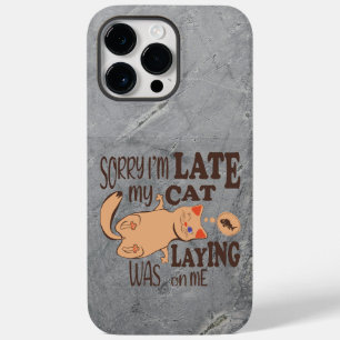 Coque Pour Pour iPhone 14 Pro Max Désolé je suis en retard mon chat était allongé su