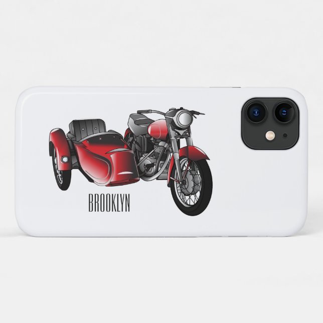 Coques Case-Mate iPhone dessin animé de la moto Sidecar (Dos (Horizontal))