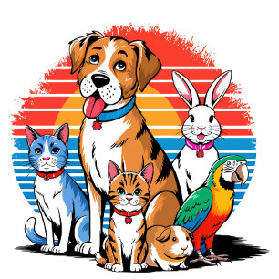 Coque Pour iPhone 14 Dessin Animé de Rassemblement d'Animaux de Compagn