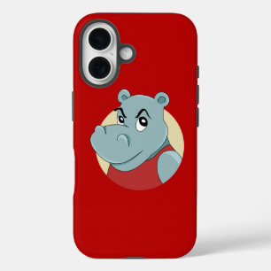 Coque Pour iPhone 16 Dessin animé d'hippopotame mignon