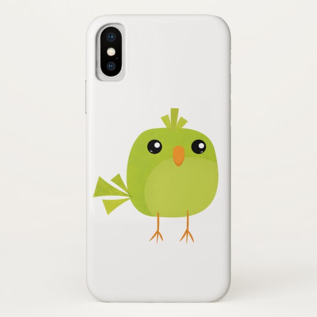 Coques Case-Mate iPhone Dessin animé d'oiseau vert (Dos)