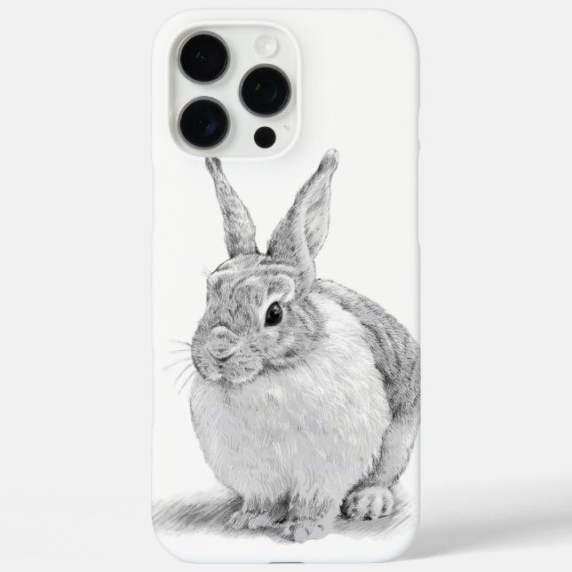 Coques Case-Mate iPhone Dessin au crayon de lapin mignon (Verso)