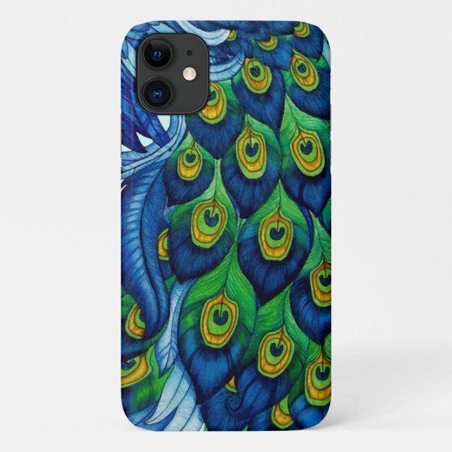 Coques Case-Mate iPhone Dessin classique de paon  (Dos)
