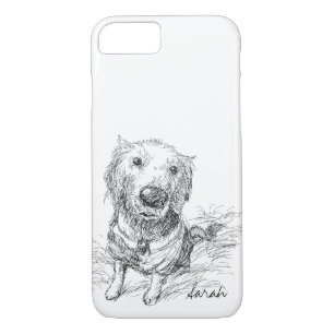 Etui iPhone Case-Mate Dessin de chien mignon noir blanc Scribble Nom
