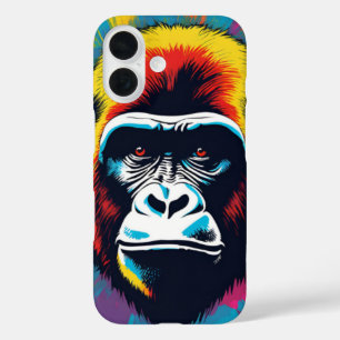 Coque Pour iPhone 16 Dessin de dessin de peinture Gorilla Pop