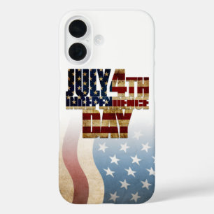 Coque Pour iPhone 16 Dessin de drapeau patriotique du 4 juillet