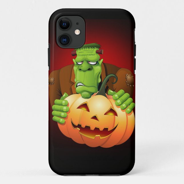 Coques Case-Mate iPhone Dessin de Frankenstein Monster avec Citrouille (Dos)