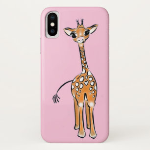Coque iPhone X Dessin de girafe, animaux de safari