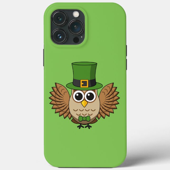 Coques Case-Mate iPhone Dessin de la chouette de la Saint Patrick (Verso)