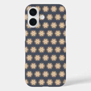 Coque Pour iPhone 16 Dessin de ligne symétrique avec des couleurs brune