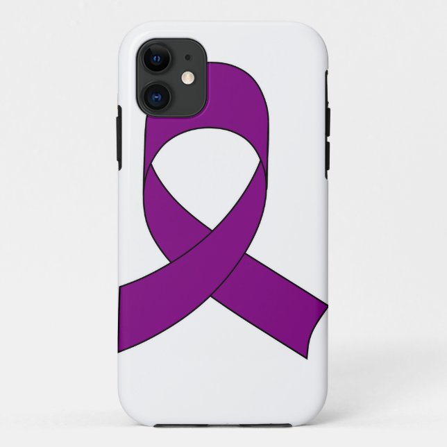 Coques Case-Mate iPhone Dessin de ruban violet (Dos)