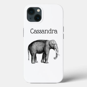 Etui iPhone 13 Dessin d'éléphant vintage