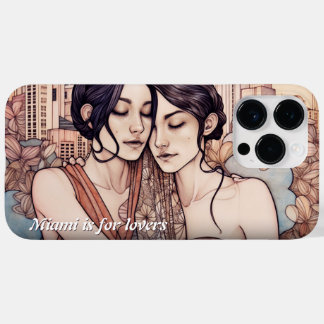 Coque Pour Pour iPhone 14 Pro Max Dessin des femmes du centre-ville de Miami qui se 