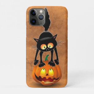 Case-Mate iPhone Case Dessin d'Halloween au chat effrayé sur Citrouille