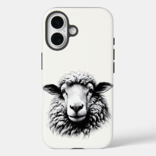 Coque Pour iPhone 16 Dessin d'une tête de mouton