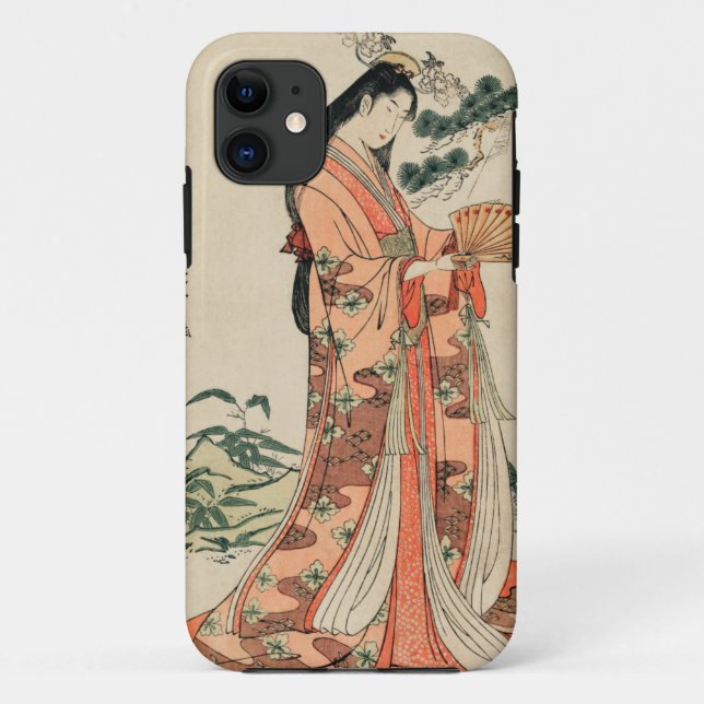 Coques Case-Mate iPhone Dessin en bois ancien d'une femme japonaise (Dos)