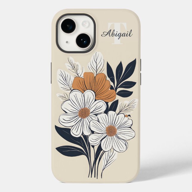 Coques Case-Mate iPhone Dessin floral Boho (Verso)