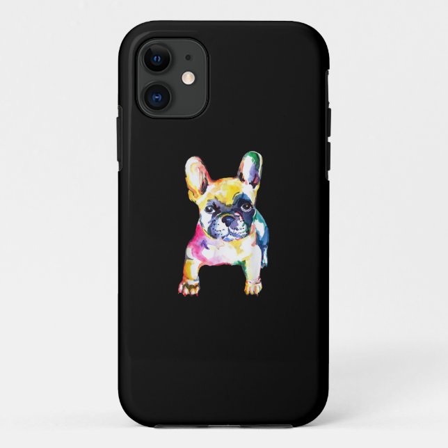Coques Case-Mate iPhone Dessin Français Bulldog original aquarelle (Dos)