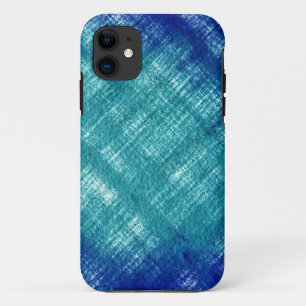 Coque iPhone 11 dessin graphique arrière - plan bleu grunge