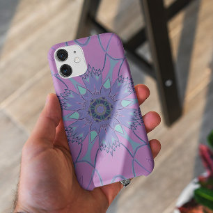 Case-Mate iPhone Case Dessin Mandala Flower violet et bleu