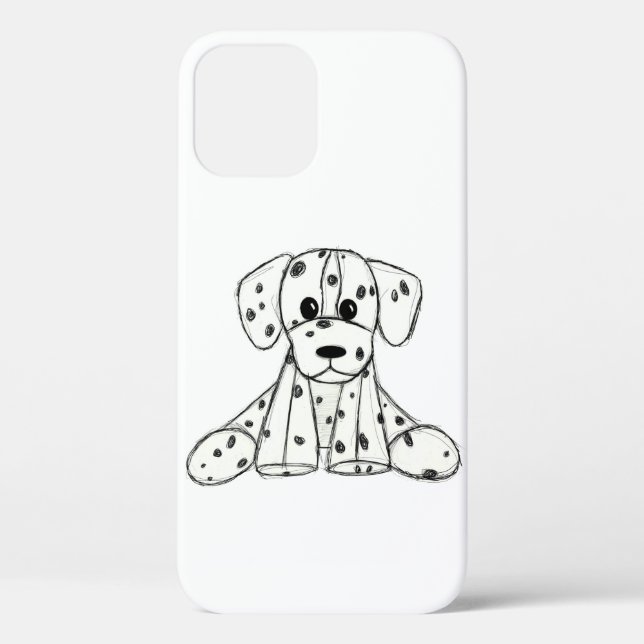 Coques Case-Mate iPhone Dessin simple de contour de chien en peluche dalma (Verso)