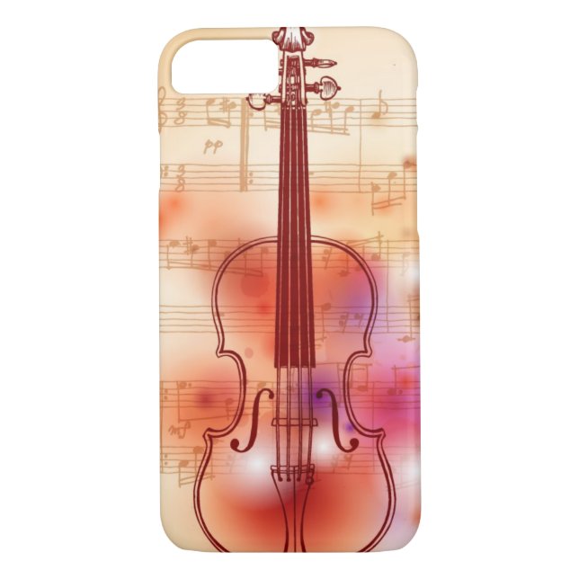Coques Case-Mate iPhone Dessin sur l'arrière - plan d'aquarelle du violon (Dos)