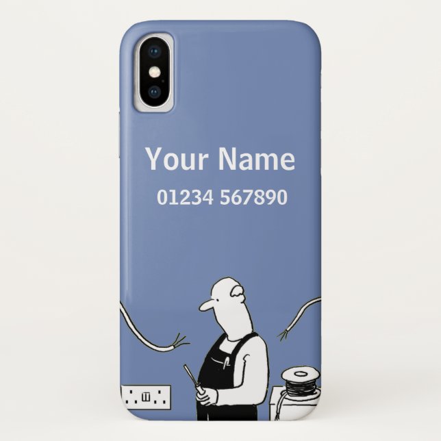 Coques Case-Mate iPhone Dessin sur le thème de l'électricien (Dos)