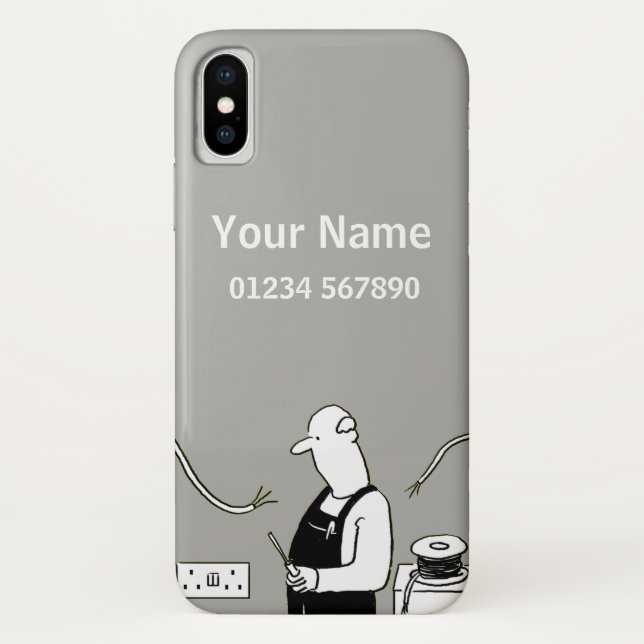 Coques Case-Mate iPhone Dessin sur le thème de l'électricien (Dos)