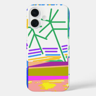 Coque Pour iPhone 16 Destination Vacances Festive Abstrait