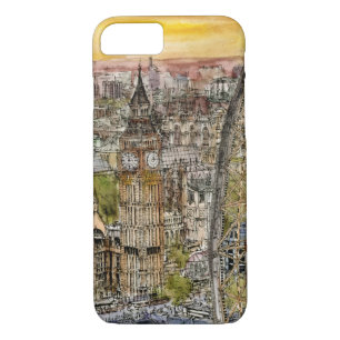 Coque Case-Mate Pour iPhone Destinations   Aquarelle Big Ben & London Eye