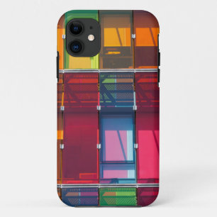 Coques Pour iPhone Détail d'un bâtiment commercial multicolore