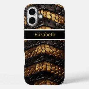Coques iPhone 16 Plus Détails de peau de serpent texturée d'un serpent v