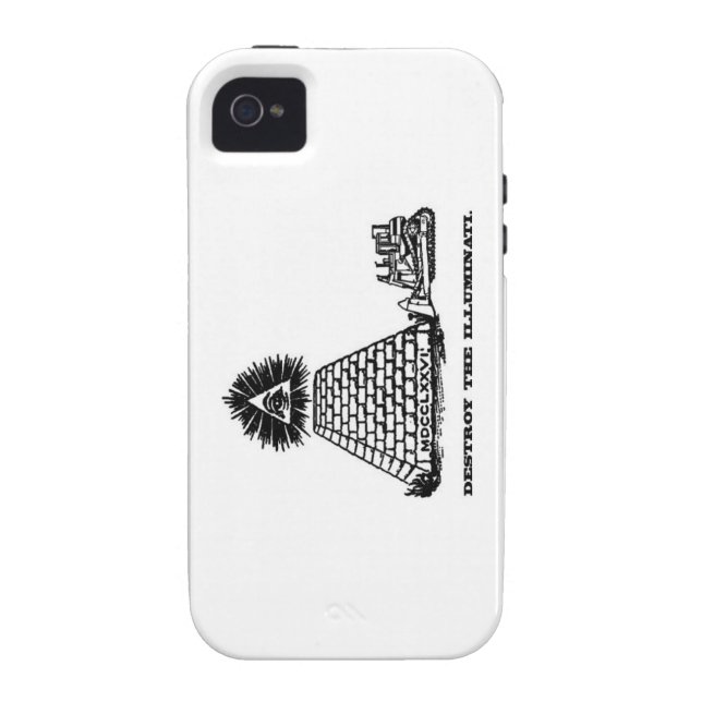 Coques Case-Mate iPhone Détruisez la caisse de l'iPhone 4 d'Illuminati (Dos)