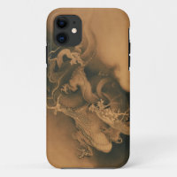 Deux dragons en nuages vintages