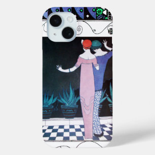Coque Pour iPhone 15 DEUX FEMMES DANS LA NUIT Art Déco Beauté Mode