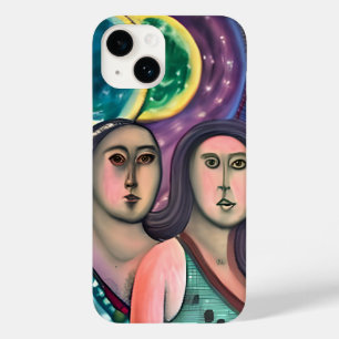 Coque Pour iPhone 14 Deux femmes sous la lune