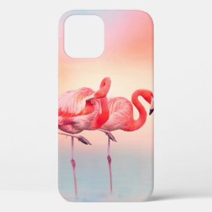 Case-Mate iPhone Case Deux flamants roses dans l'eau au coucher du solei