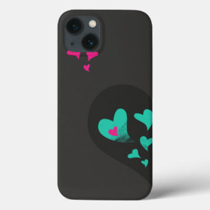 iPhone 13 Case Deux moitiés font un Couple Correspondant Coeur