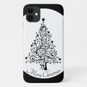 Case-Mate iPhone Case Deux sapins minimalistes noirs et blancs de Noël
