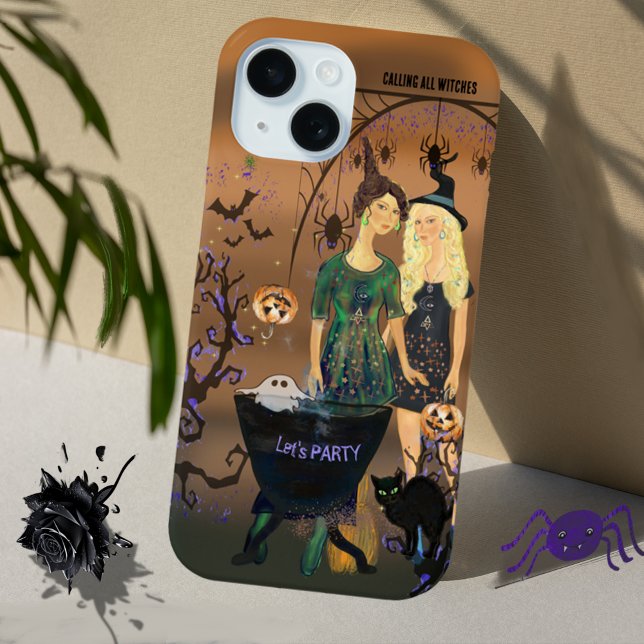 Coques Case-Mate iPhone Deux Sorcières Halloween Spooktaculaire (Two Spooktacular Halloween Witches Phone Case)