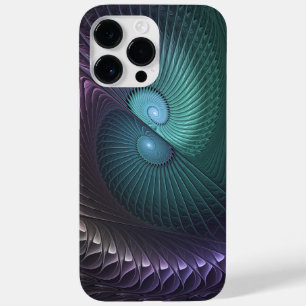 Coque Pour Pour iPhone 14 Pro Max Deux spirales colorées art fractal abstrait modern