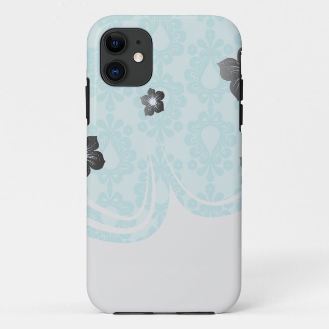 Coques Case-Mate iPhone deux tons joli bleu fleuri damer (Dos)