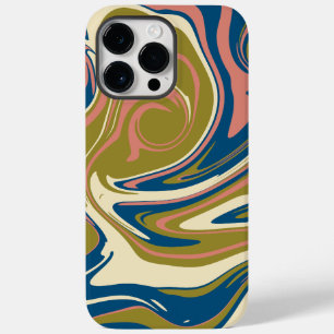 Coque Pour Pour iPhone 14 Pro Max Déversement - Bleu, Vert olive, Rose et Crème