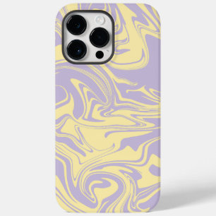 Coque Pour Pour iPhone 14 Pro Max Déversement - Pastel Jaune et Violet