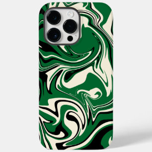 Coque Pour Pour iPhone 14 Pro Max Déversement - vert, crème et noir