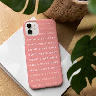 Coque Pour iPhone 16 Devis Good Vibes uniquement   Corail