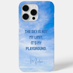 Coque iPhone 15 Pro Max Devis Sky de nom personnalisé