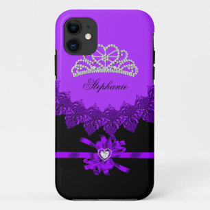 Etui iPhone Case-Mate Diadème argent Princess iPhone 5 Violet Bijou
