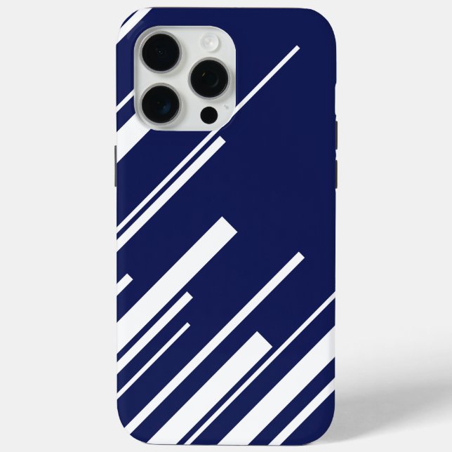 Coques Case-Mate iPhone Diagonales - Bleu et Blanc (Verso)
